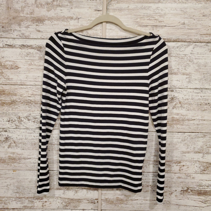 BLUE/WHITE STRIPED TOP