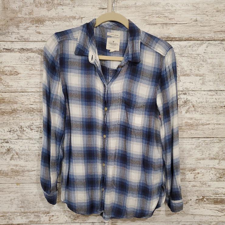 BLUE/WHITE FLANNEL SHIRT