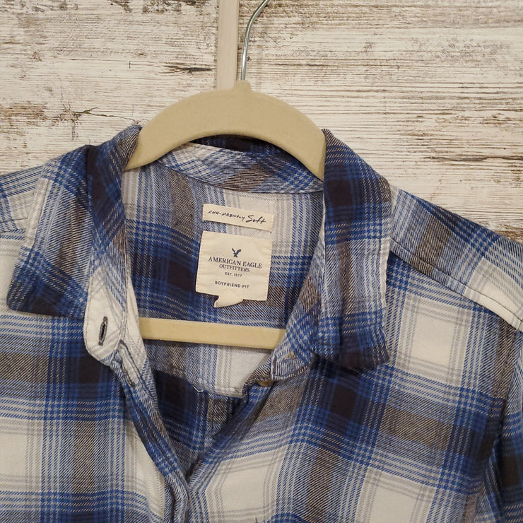 BLUE/WHITE FLANNEL SHIRT