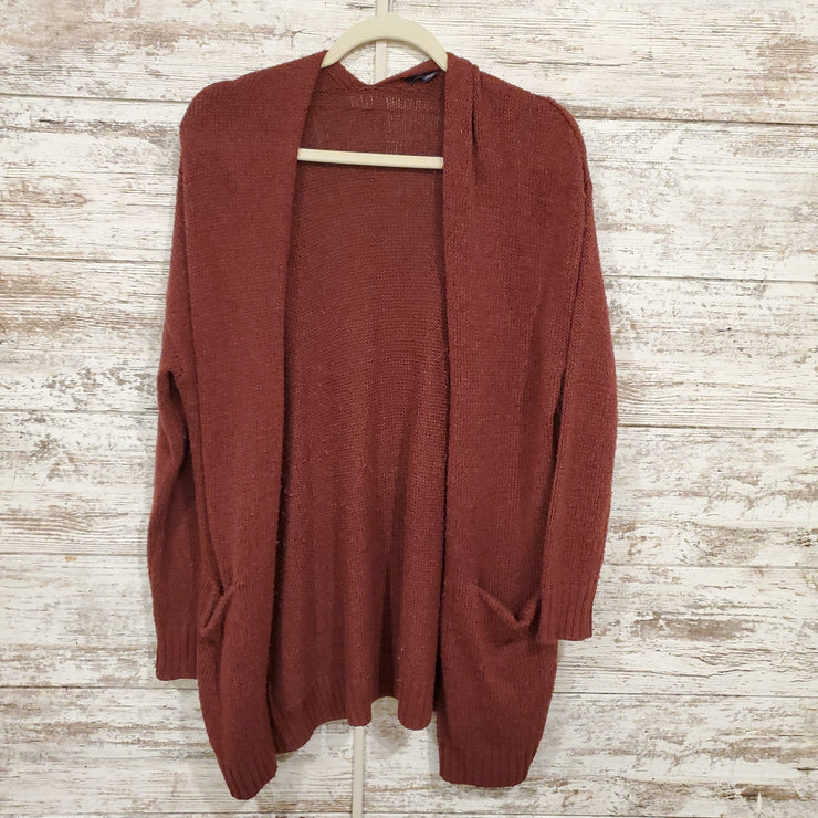 BURGUNDY LONG CARDIGAN