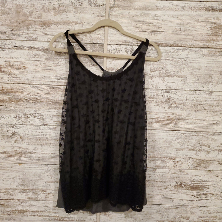 BLACK/GRAY SLEEVELESS TOP