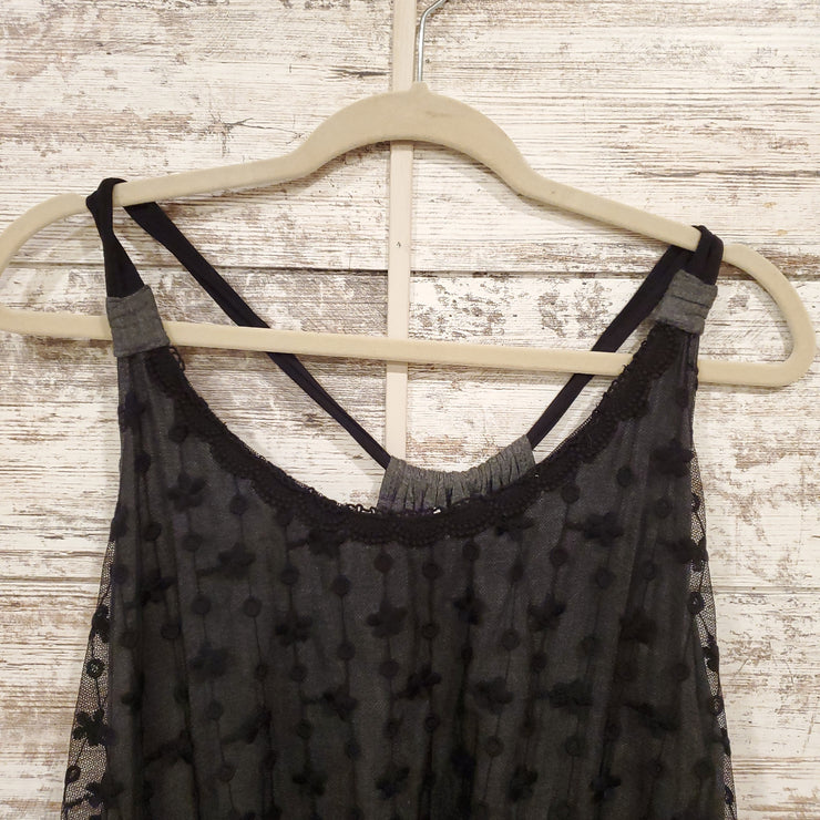BLACK/GRAY SLEEVELESS TOP