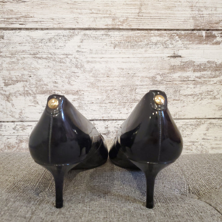 BLACK PATENT LEATHER HEELS