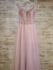 PINK/BLUSH A LINE GOWN