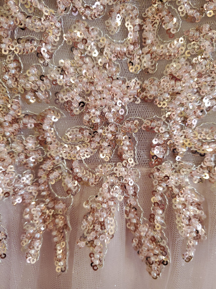 PINK/BLUSH A LINE GOWN