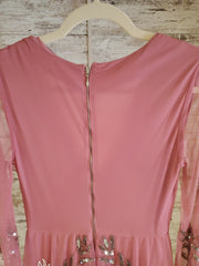 PINK FLORAL A LINE GOWN