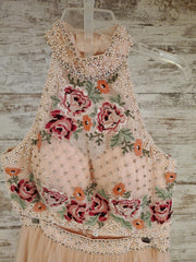 PINK 2 PC. A LINE GOWN SET