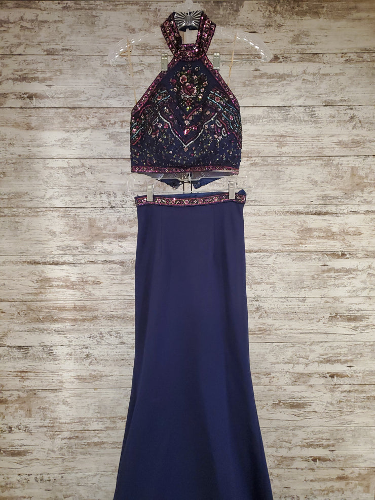 NAVY 2 PC. LONG DRESS SET