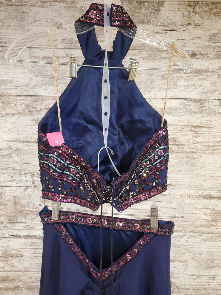 NAVY 2 PC. LONG DRESS SET