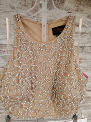 WHITE/TAN 2 PC. GOWN SET