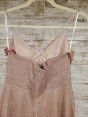 ROSE GOLD SPARKLY A LINE GOWN