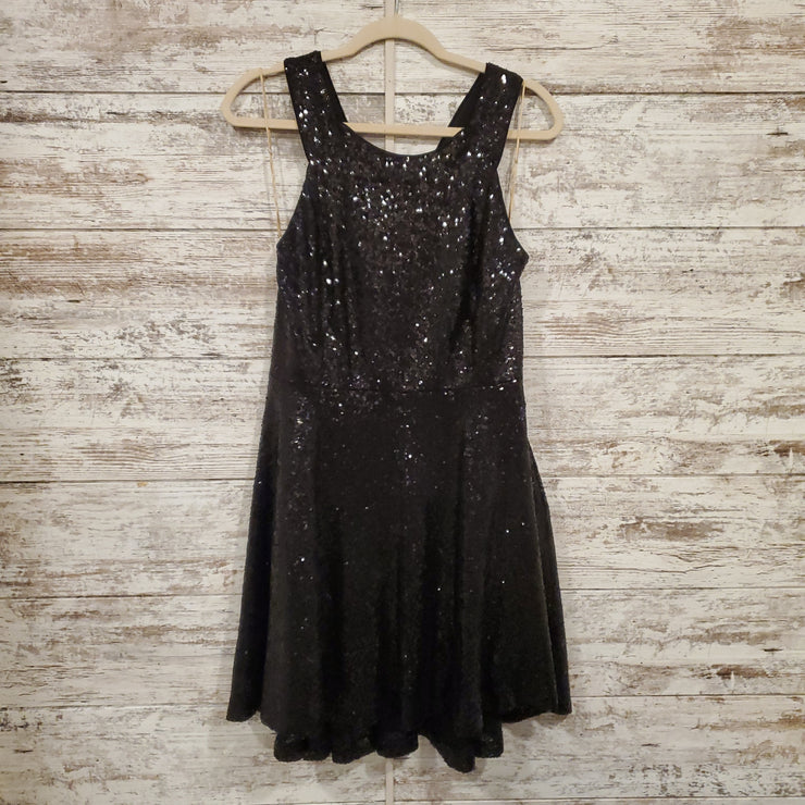 BLACK SPARKLY SHORT DRESS