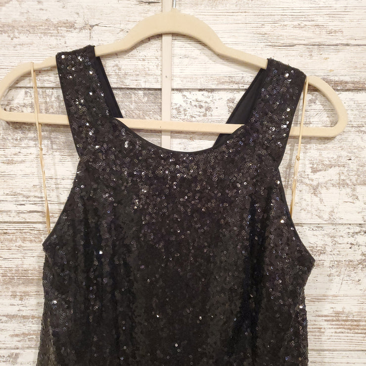 BLACK SPARKLY SHORT DRESS