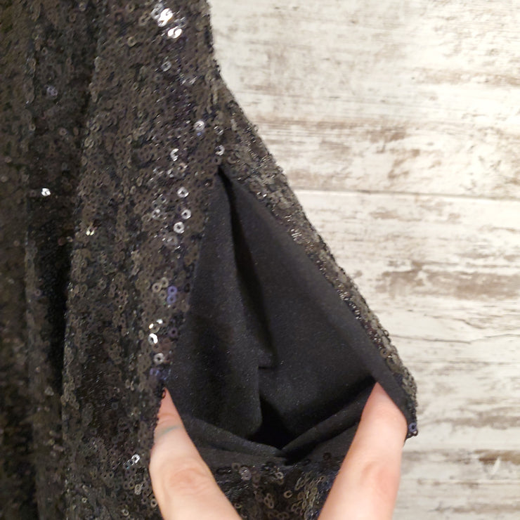 BLACK SPARKLY SHORT DRESS