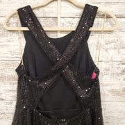 BLACK SPARKLY SHORT DRESS