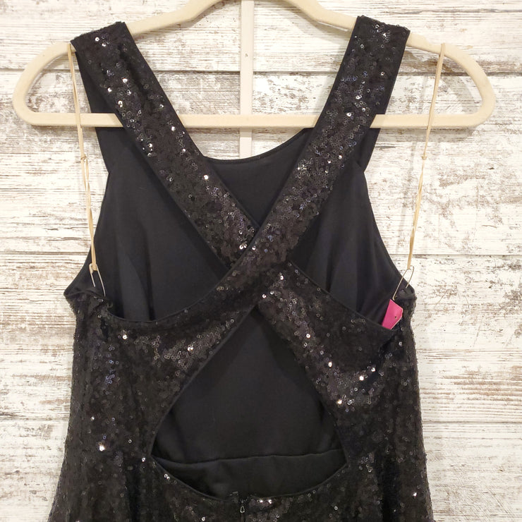 BLACK SPARKLY SHORT DRESS