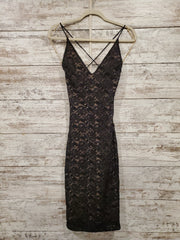 BLACK LACE SHORT DRESS