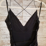 BLACK SPARKLY LONG EVENING GOW