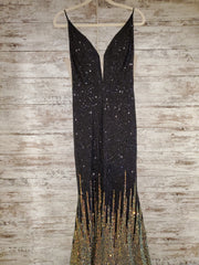 BLACK SPARKLY LONG EVENING GOW