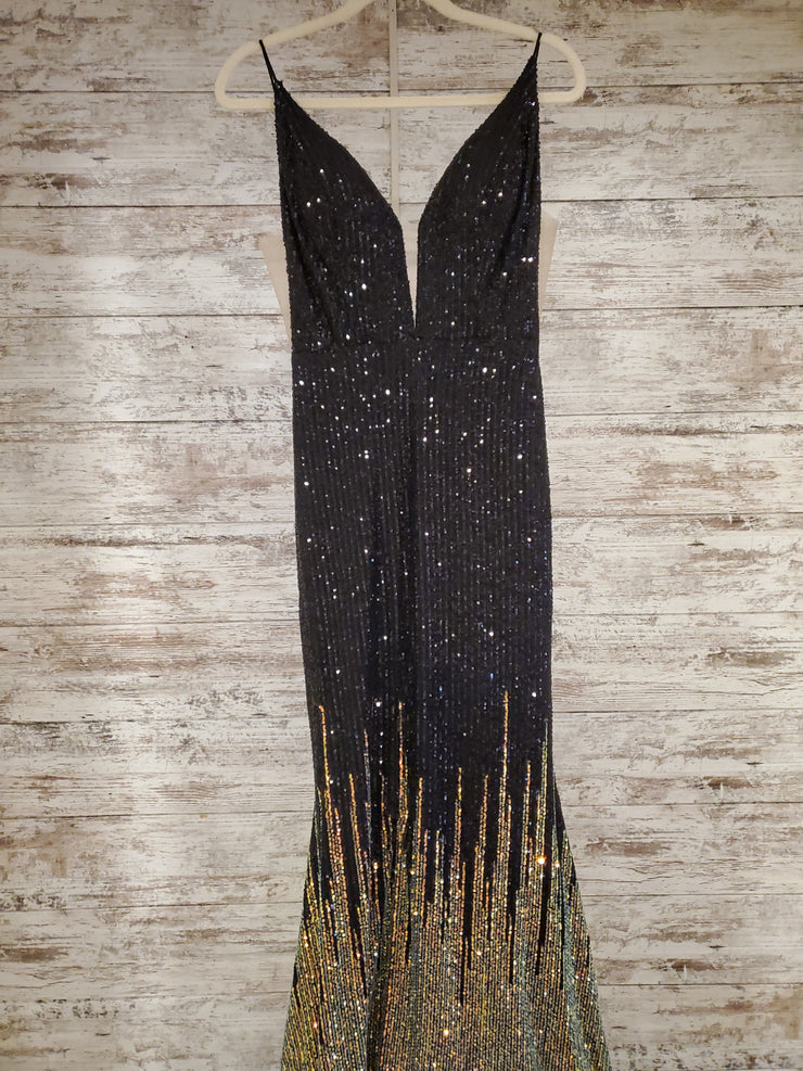 BLACK SPARKLY LONG EVENING GOW
