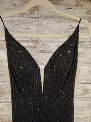 BLACK SPARKLY LONG EVENING GOW