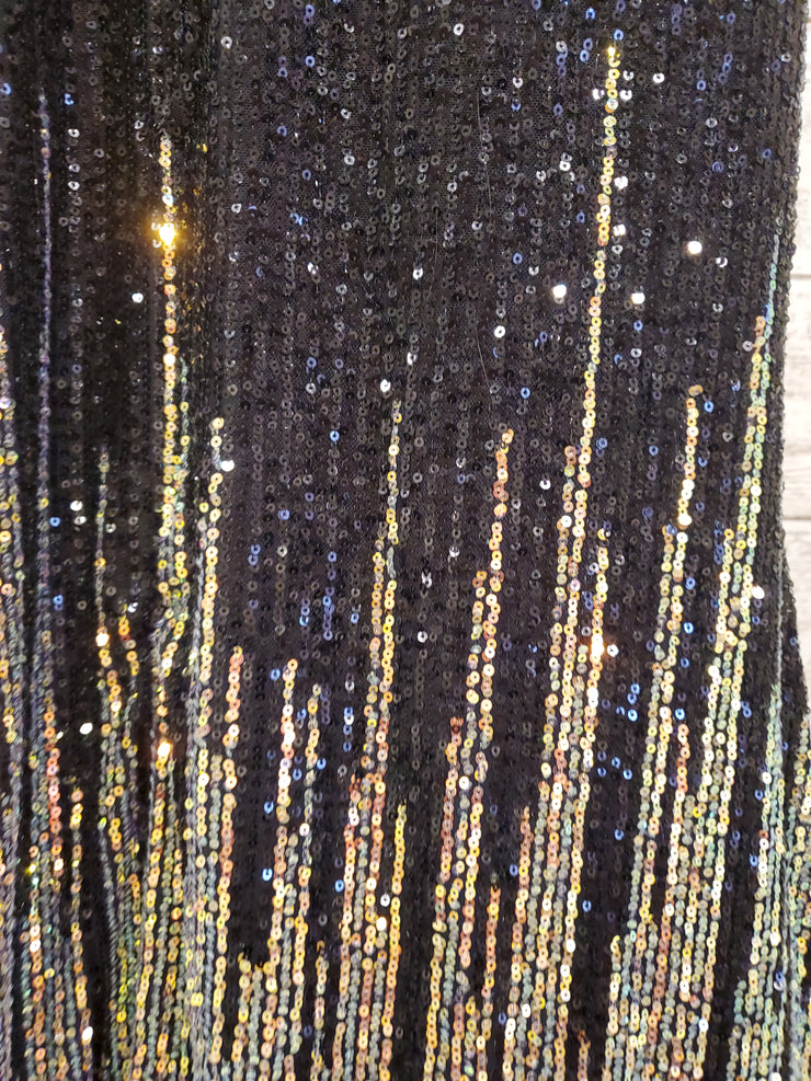 BLACK SPARKLY LONG EVENING GOW