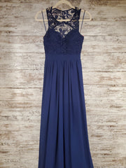 NAVY LONG EVENING GOWN