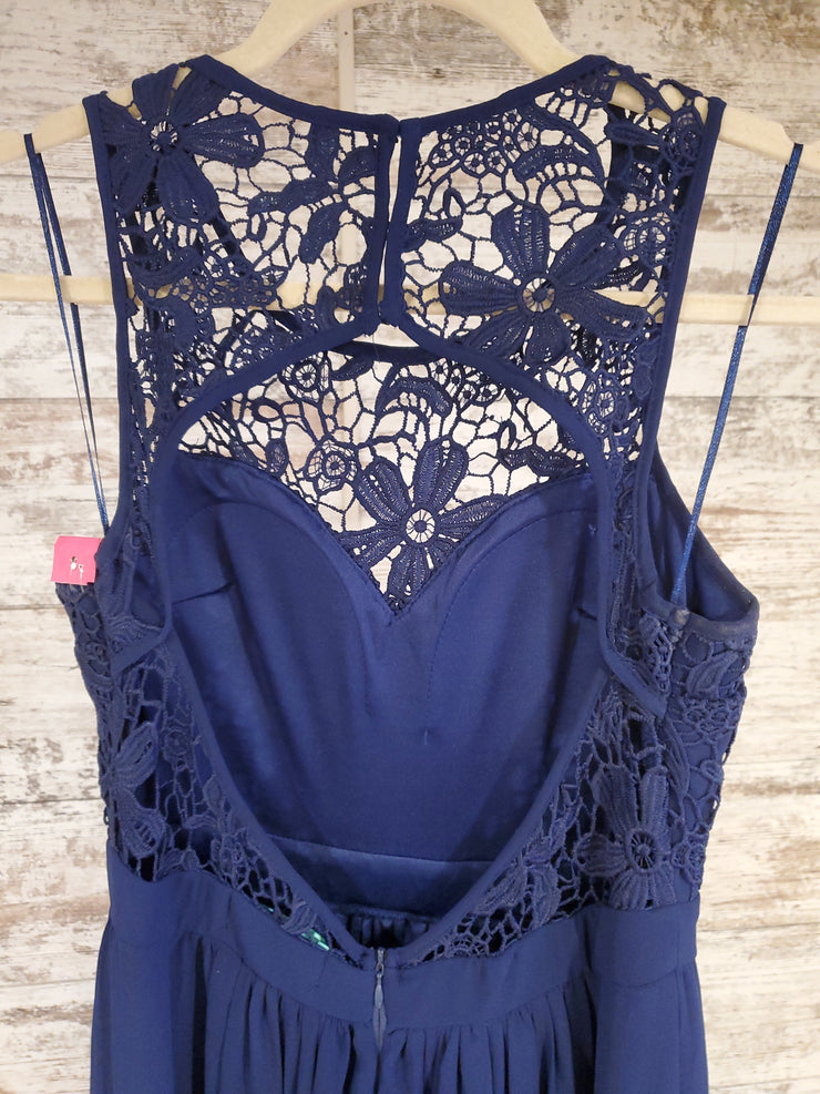 NAVY LONG EVENING GOWN