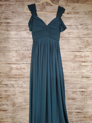 GREEN LONG EVENING GOWN