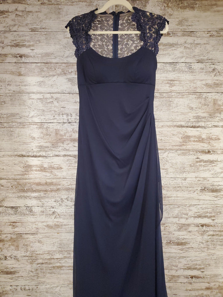 NAVY LONG EVENING GOWN