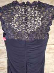 NAVY LONG EVENING GOWN