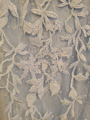 BLUE/FLORAL A LINE GOWN