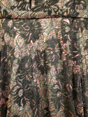 BLACK/GOLD FLORAL A LINE GOWN