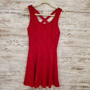 RED VELOUR SHORT DRESS