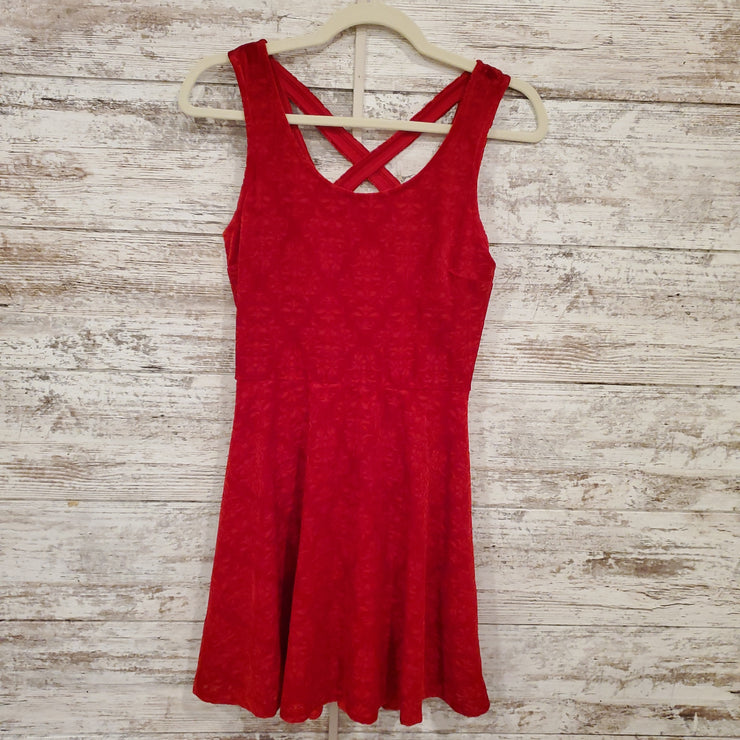 RED VELOUR SHORT DRESS