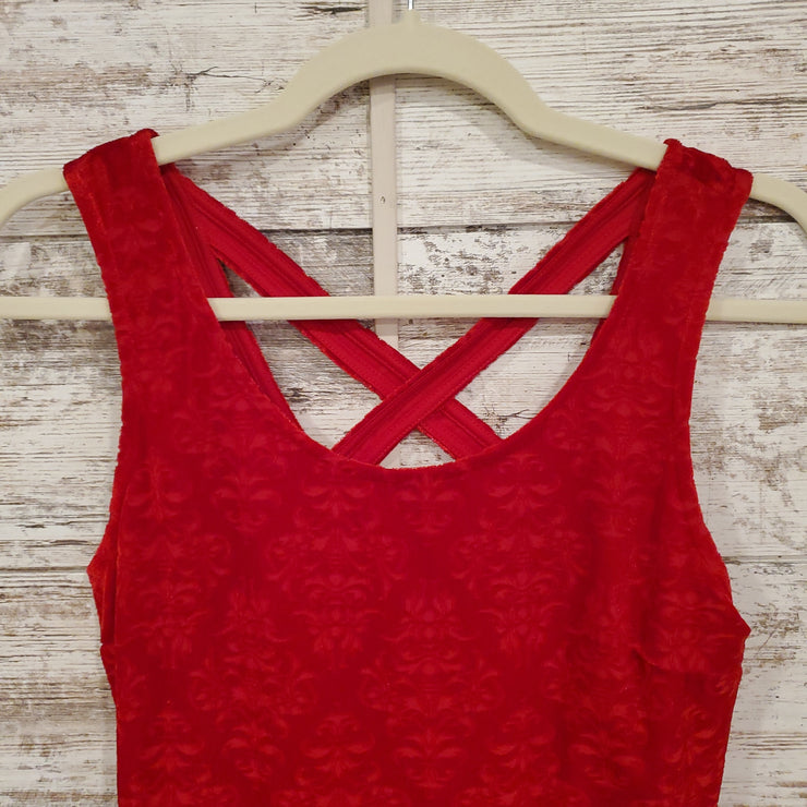 RED VELOUR SHORT DRESS