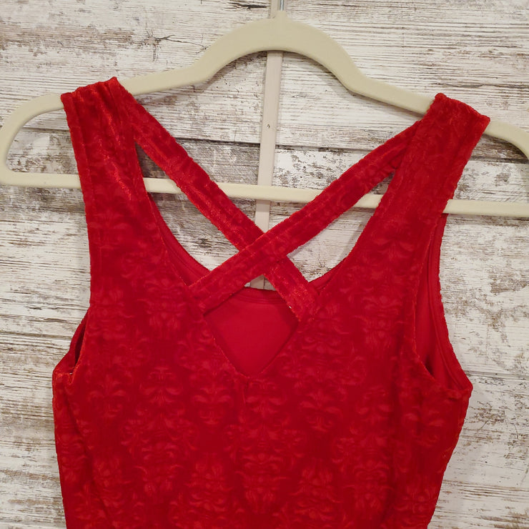 RED VELOUR SHORT DRESS
