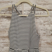 BLACK/WHITE STRIPED SHORT DRES