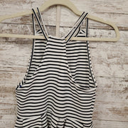 BLACK/WHITE STRIPED SHORT DRES