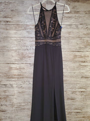 BLACK/TAN LONG EVENING GOWN