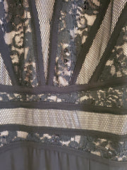 BLACK/TAN LONG EVENING GOWN
