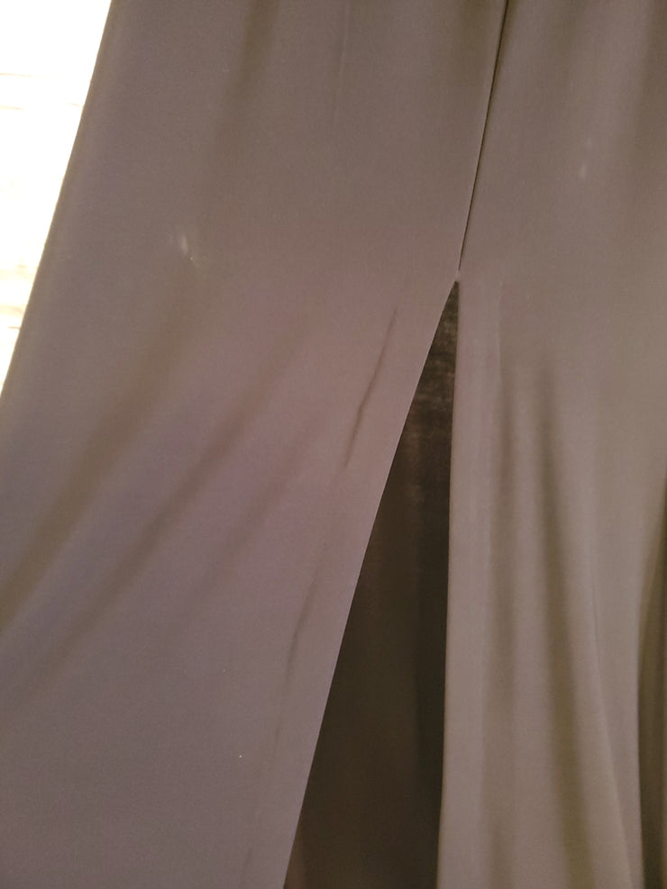 BLACK/TAN LONG EVENING GOWN