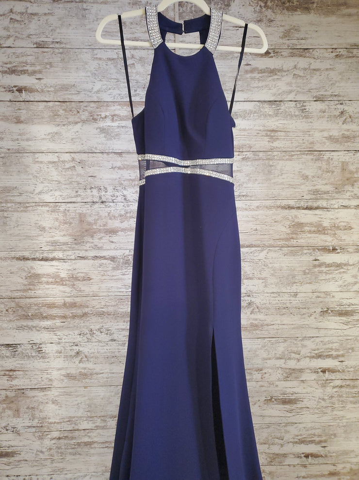 NAVY LONG EVENING GOWN