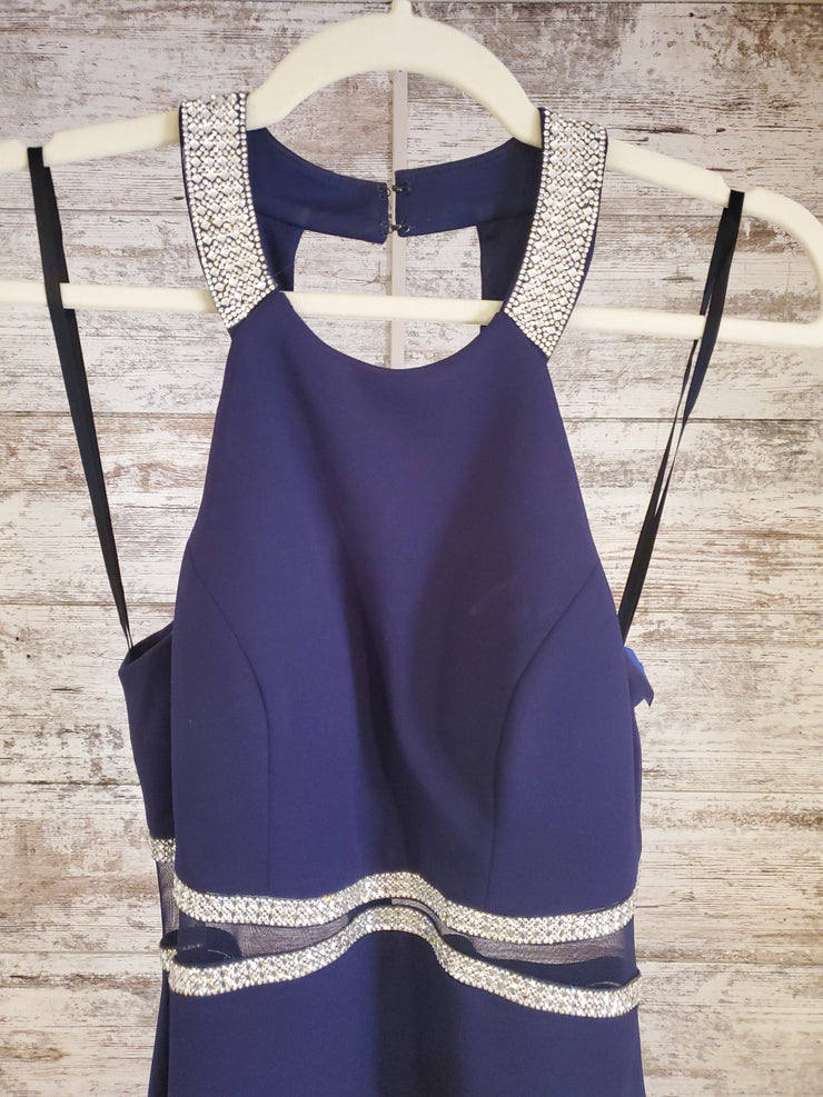 NAVY LONG EVENING GOWN