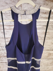 NAVY LONG EVENING GOWN