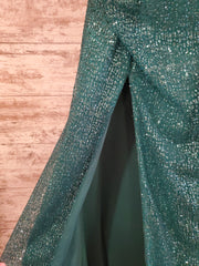 GREEN SPARKLY LONG EVENING GOW