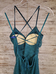 GREEN SPARKLY LONG EVENING GOW