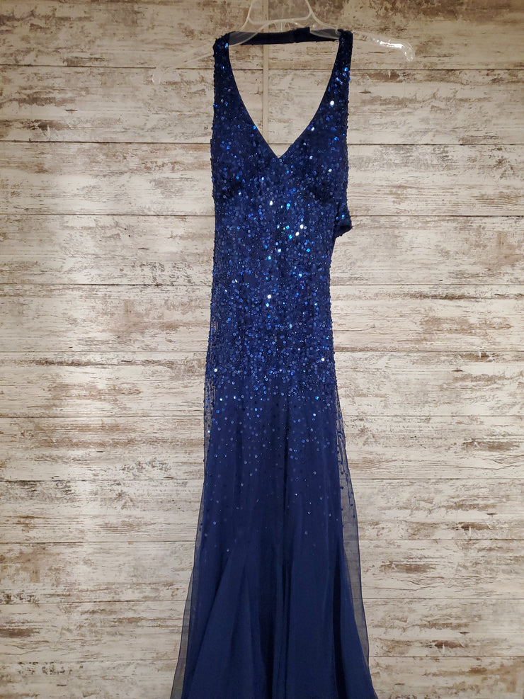 NAVY SEQUIN LONG DRESS