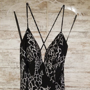 BLACK/SILVER LONG EVENING GOWN