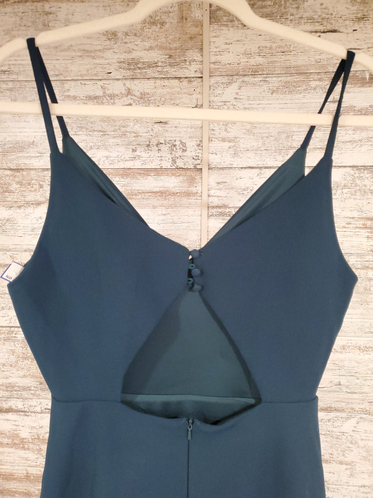 GREEN LONG EVENING GOWN